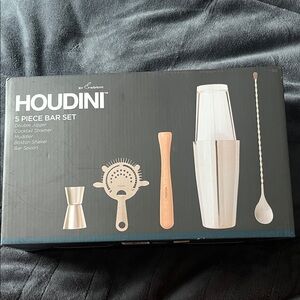 Houdini Silver and Brown 5 Piece Bar Set